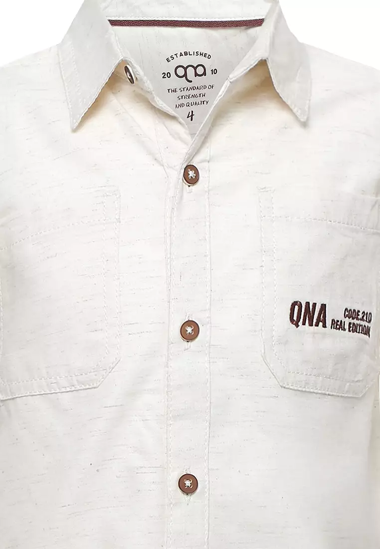 Qna Boy Celestino Kemeja Panjang Anak Cream