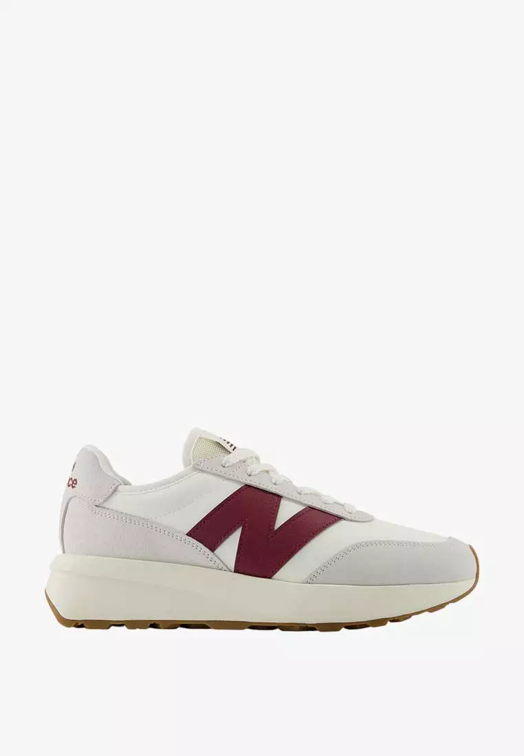 Discount on New Balance  shoes - SKU: 370 Unisex Sneakers Shoes - White/Red