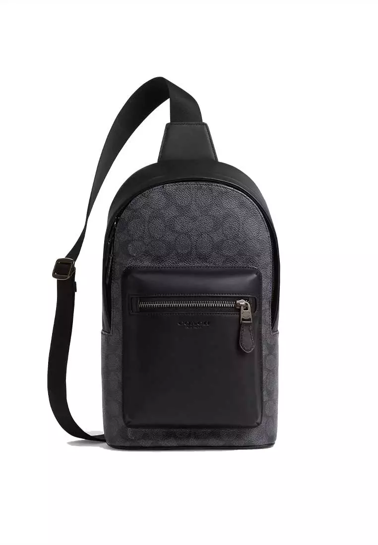 Buy Coach West Pack In Signature Canvas Charcoal/Black CV924 2026
