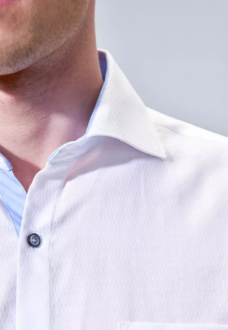 White Texture Classic Fit Shirt
