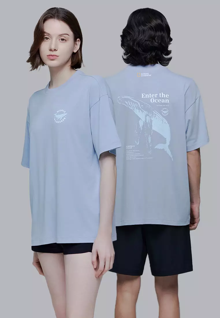 【NATIONAL GEOGRAPHIC】UNI DRYSIL TURTLE GRAPHIC T-SHIRT Unisex Drysil Turtle Graphic Short Sleeve Tee - DUST