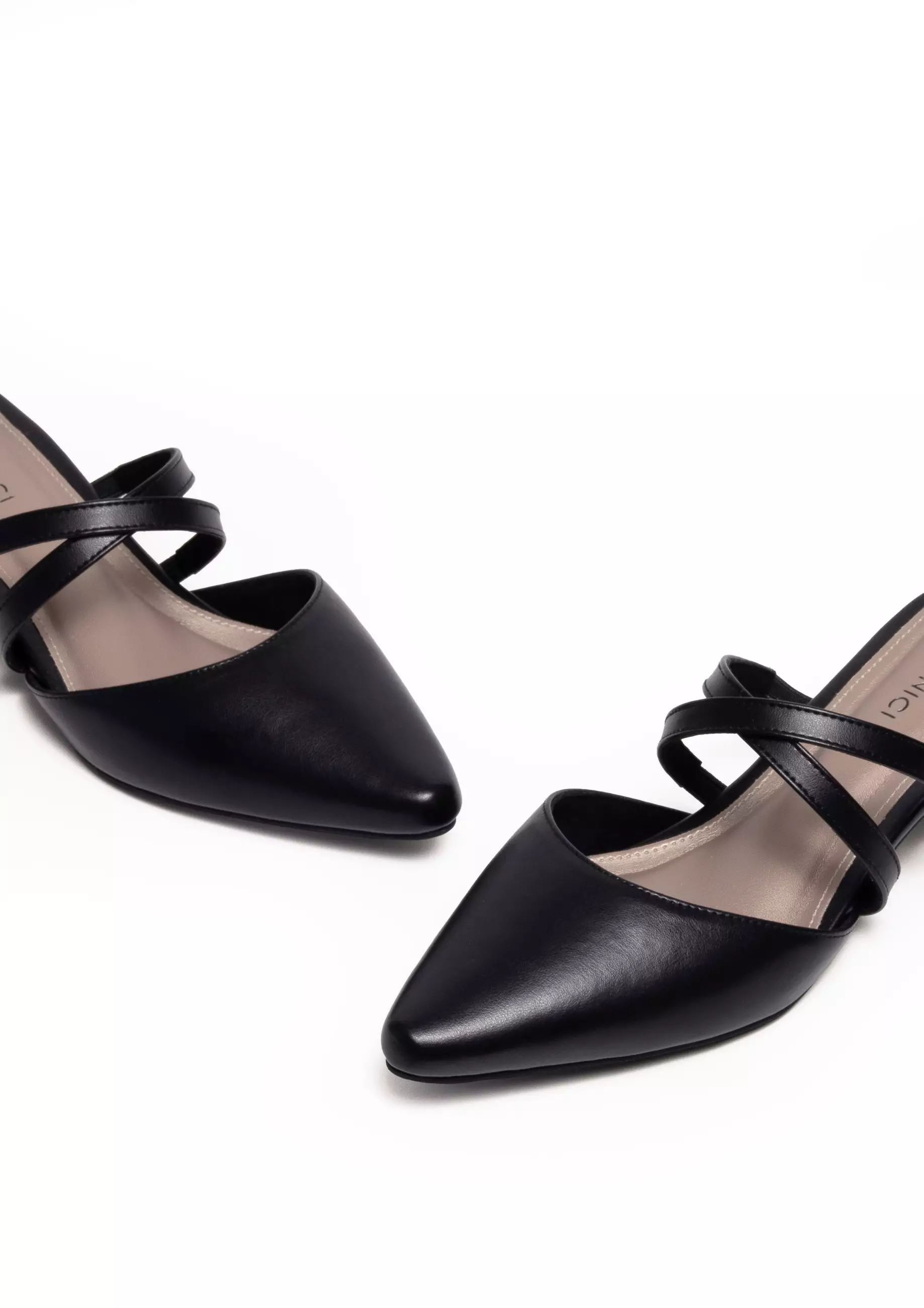 VIVI NICI - Aleta Sepatu Sandal Mules Wanita Hak 3 Cm Black Solid