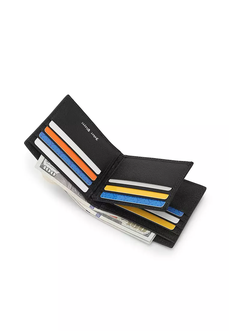 Gift Set - Leather RFID Wallet + 35mm Automatic Buckle Belt (禮盒 - 皮具錢包 + 腰帶) - 黑色
