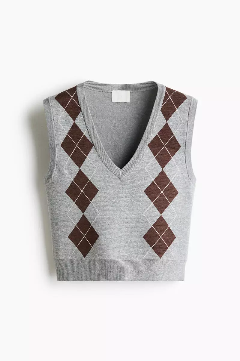 Jacquard-knit sweater vest