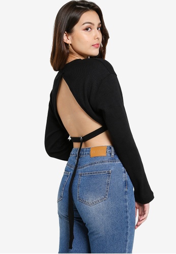 MISSGUIDED Buckle Strap Detail Long Sleeve Top | ZALORA Philippines