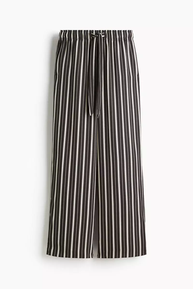 Drawstring twill trousers