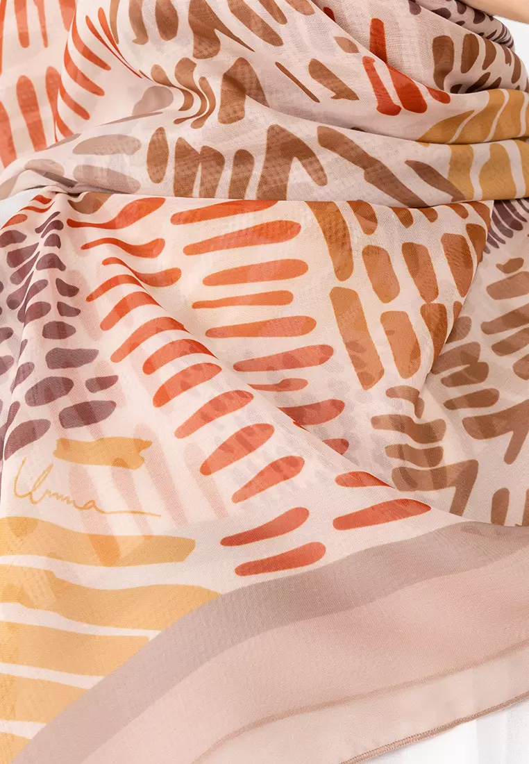 Mesoa Cotton Voile Printed Square Scarf