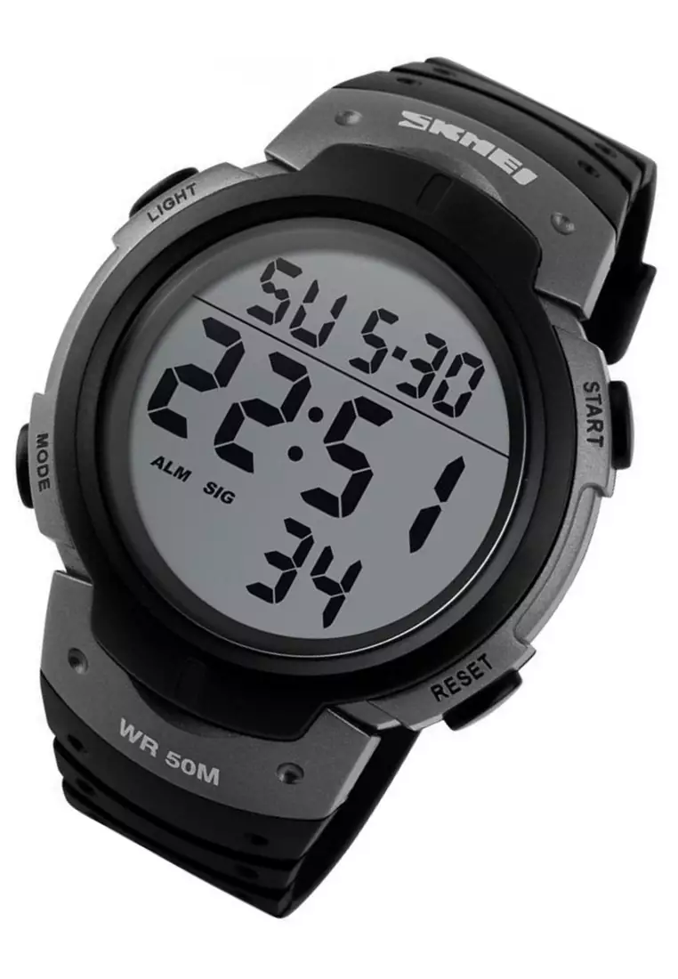 Jam Tangan Digital Pria Sporty Stopwatch Waterproof Silicon Strap LL06 ORIGINAL