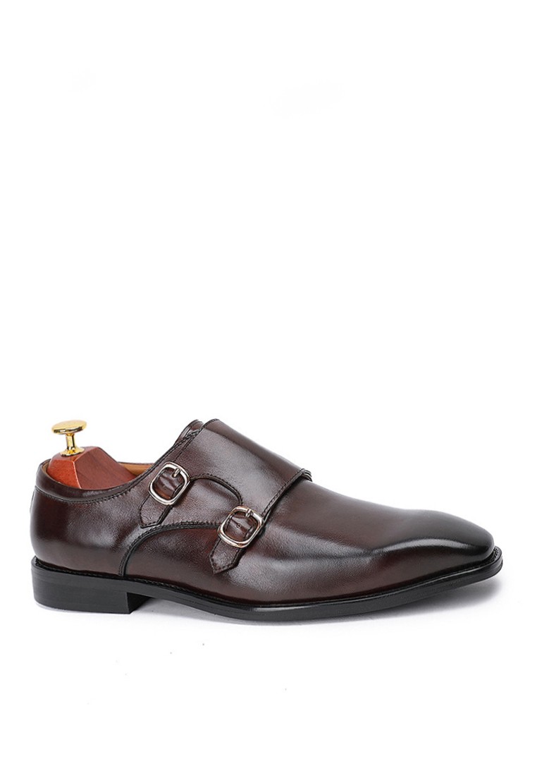 VANSA Top Layer Cowhide Buckle Monk Strap Shoes VSM-F102211
