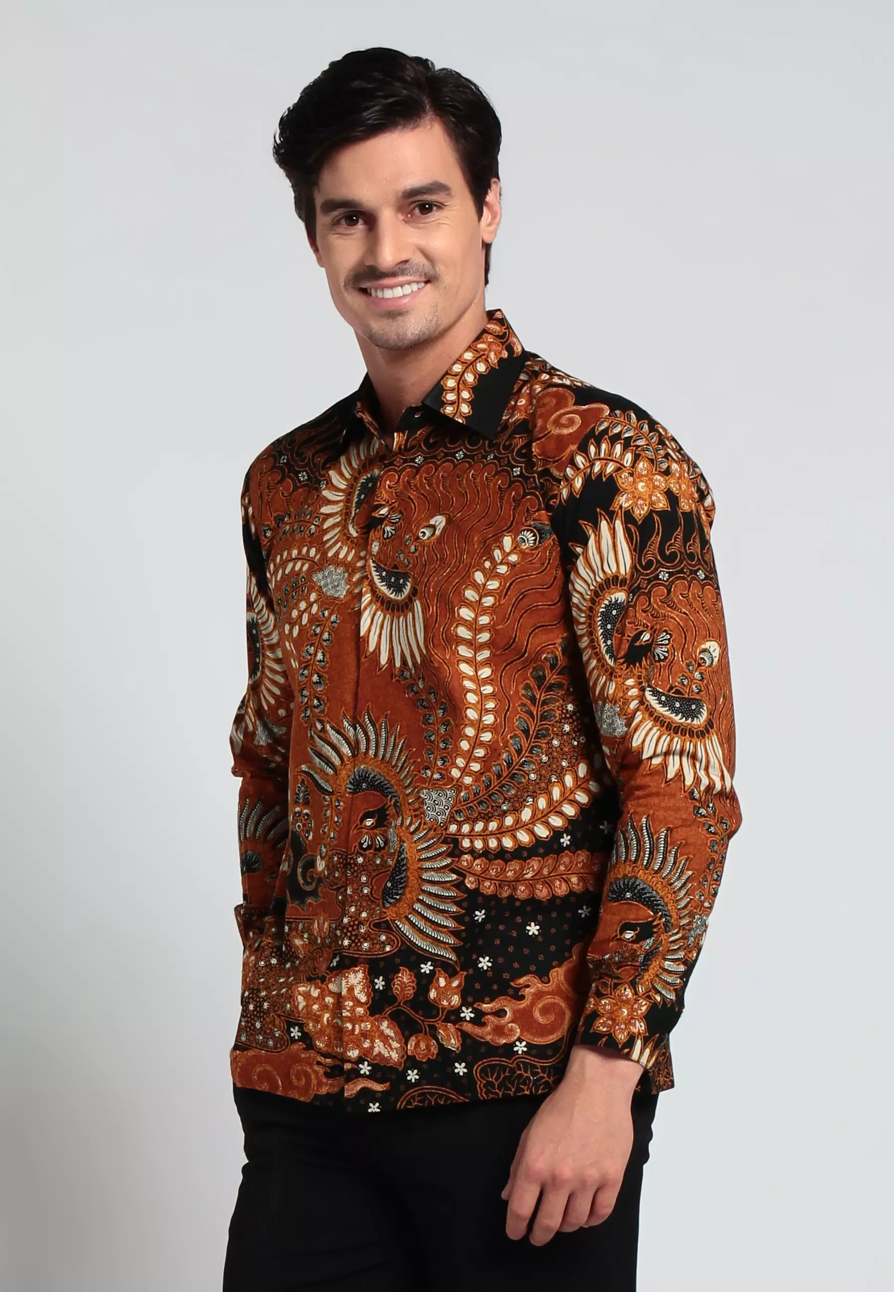 Kemeja Dragon Shiryu lengan panjang slimfit