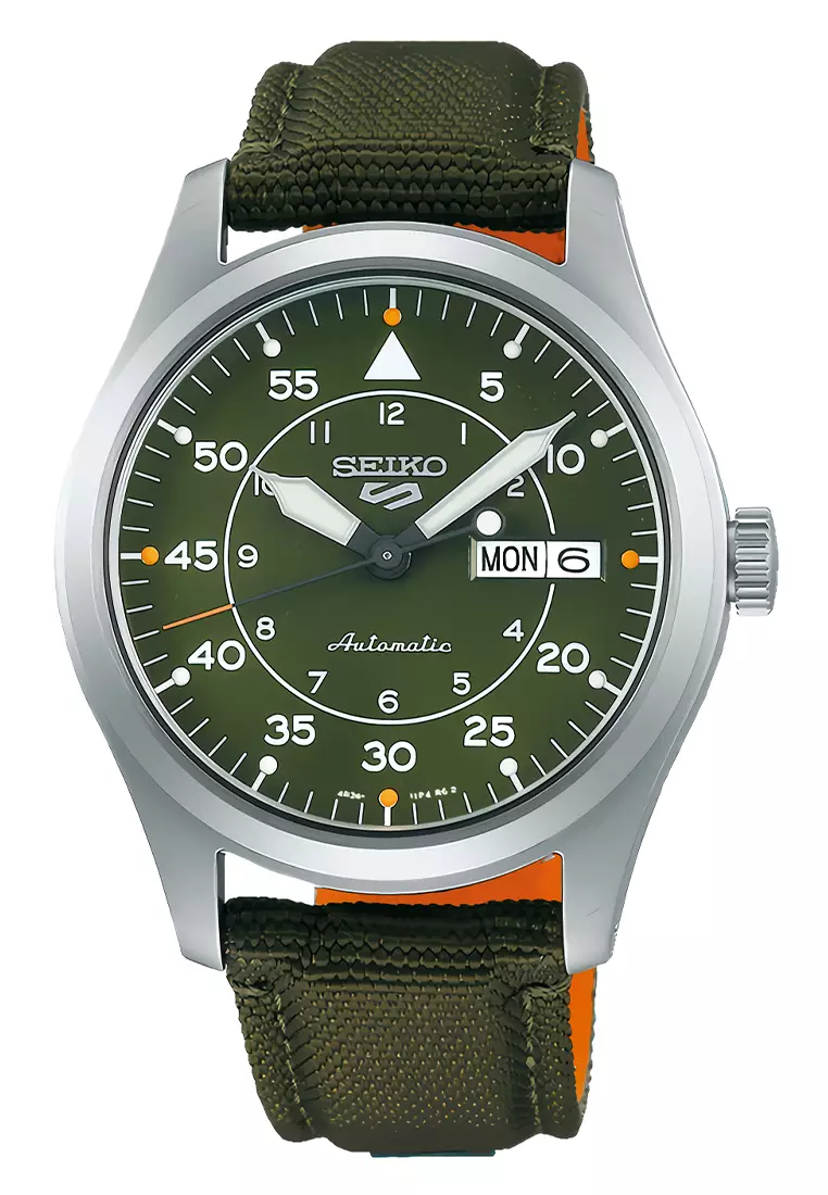 Seiko 5 Sports SRPH29K1- Jam Tangan Automatic Pria - Green Dial Green Nylon Strap