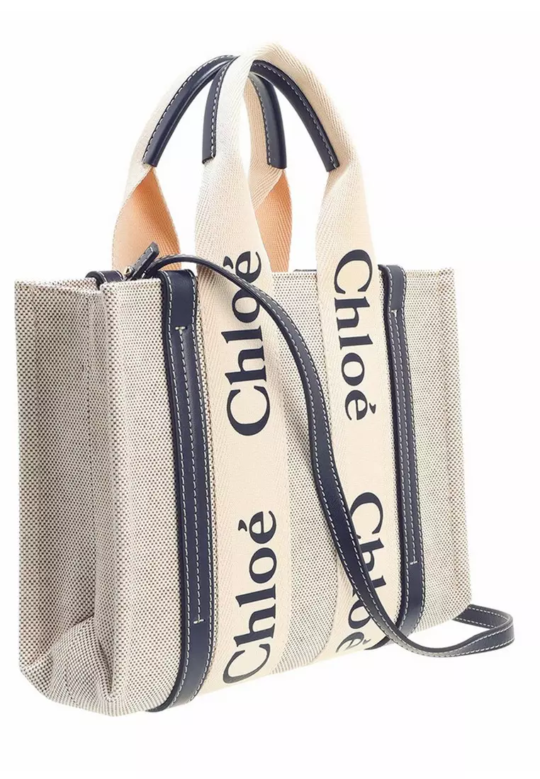 Buy Chloé Chloe Small Woody Tote Bag in White/Blue 2024 Online | ZALORA ...