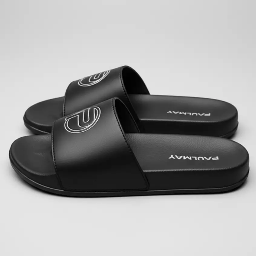 Paulmay Sandal Slide Unisex Slippers Logos Black