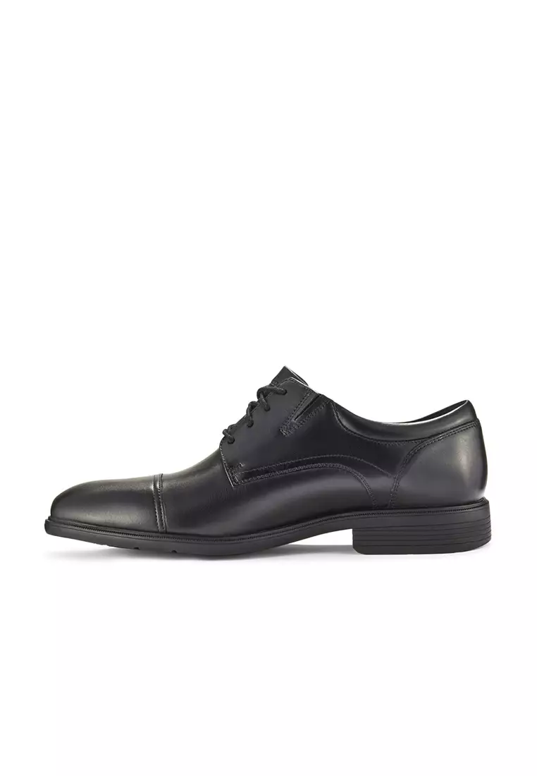 Mens Steadwell Cap Formal Shoes - Black Leather