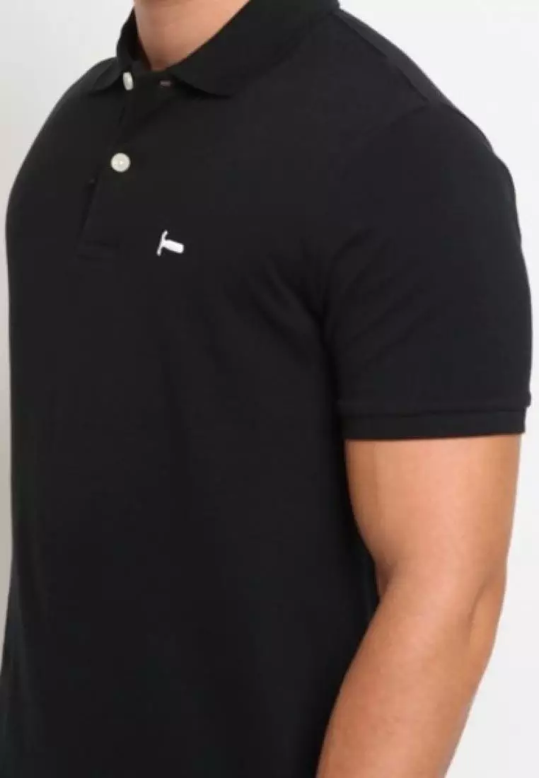 Hammer Men Polo Basic Online Hitam Z1PO001H1 | Kaos Kerah Pria Lengan Pendek Hitam