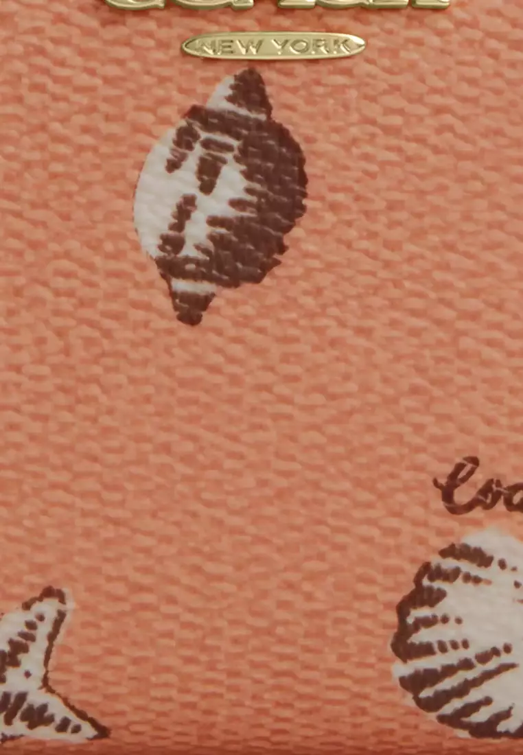 Snap Wallet With Shell Print - Coral/ Sunrise CBO73