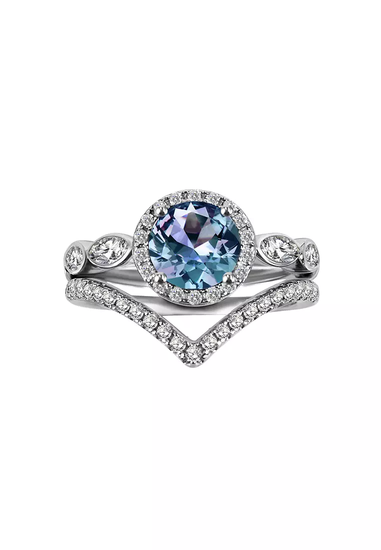 [ Alexandrite Collection ] Koroleva Alexandrite Ring WG - Cincin Alexandrite s925 by Her Jewellery