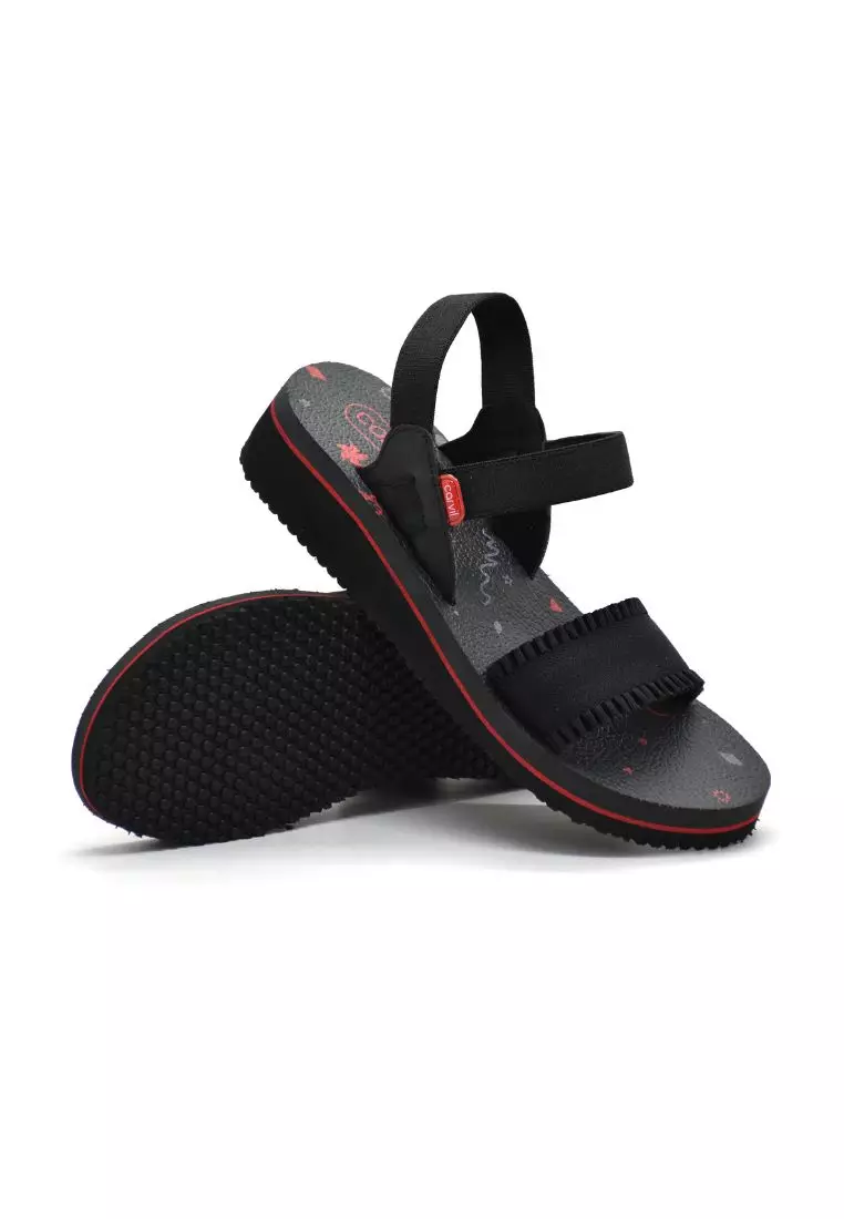 Carvil Sandal Wanita Melista-TB Black/Grey
