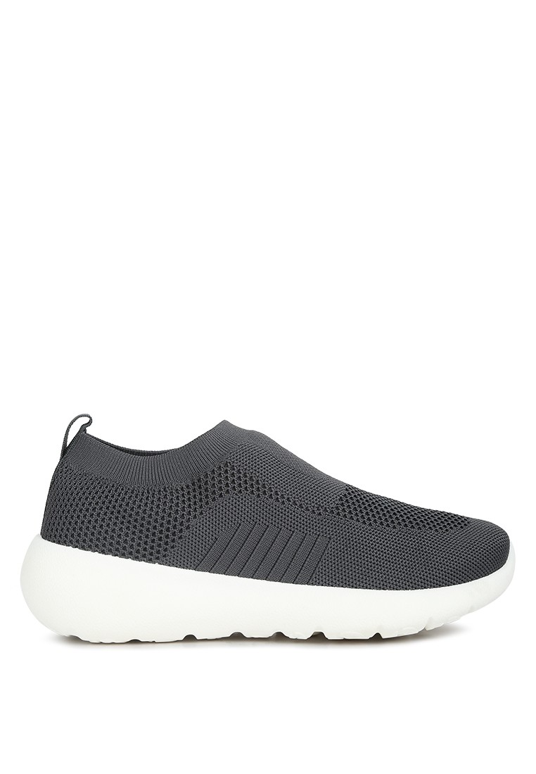 Grey Knitwear Sporty Shoes