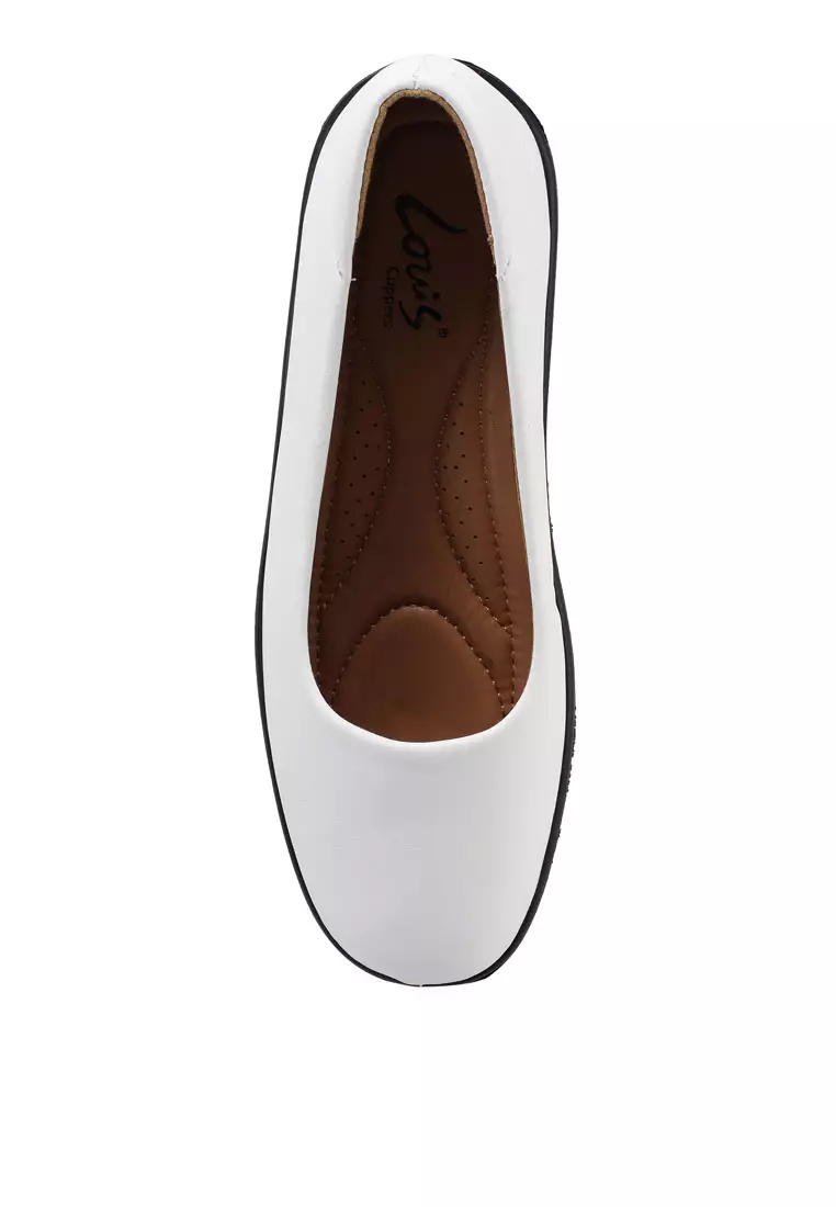 Faux Leather Ballerina Flats