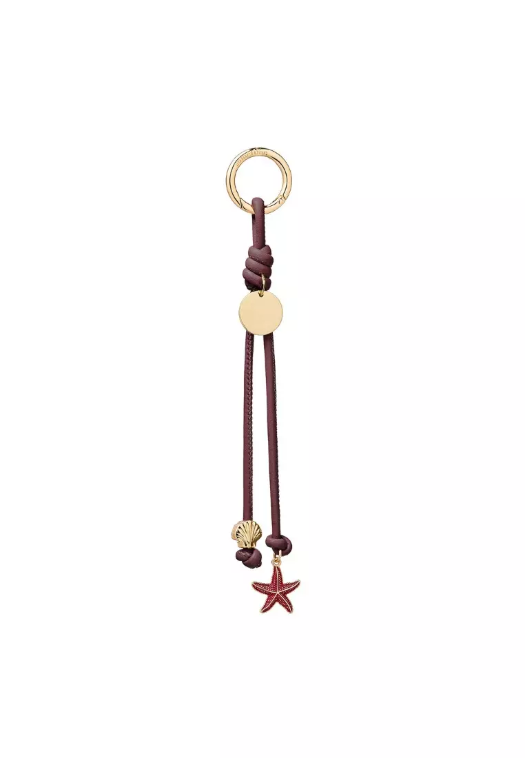 Starfish Shell Charm - Burgundy