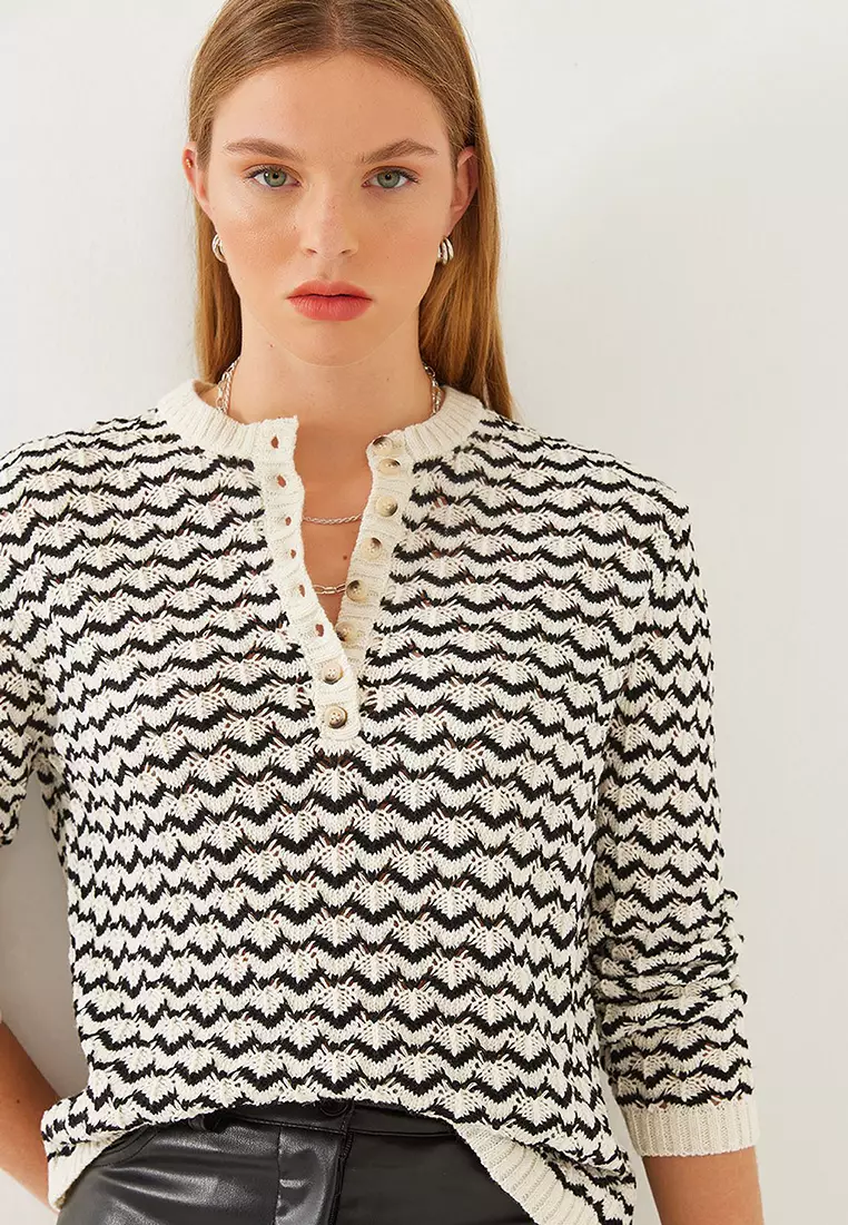 Women's Striped Plaid Knitwear Sweater 20246261