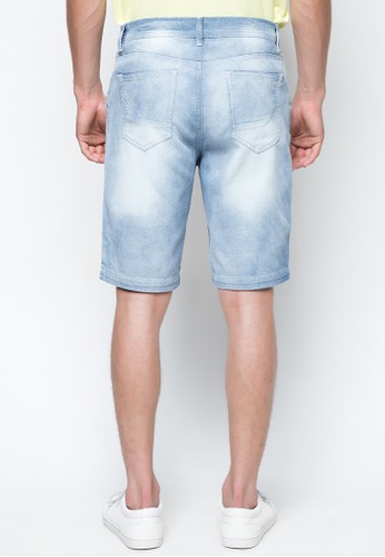 Denim Shorts with Weft Detail
