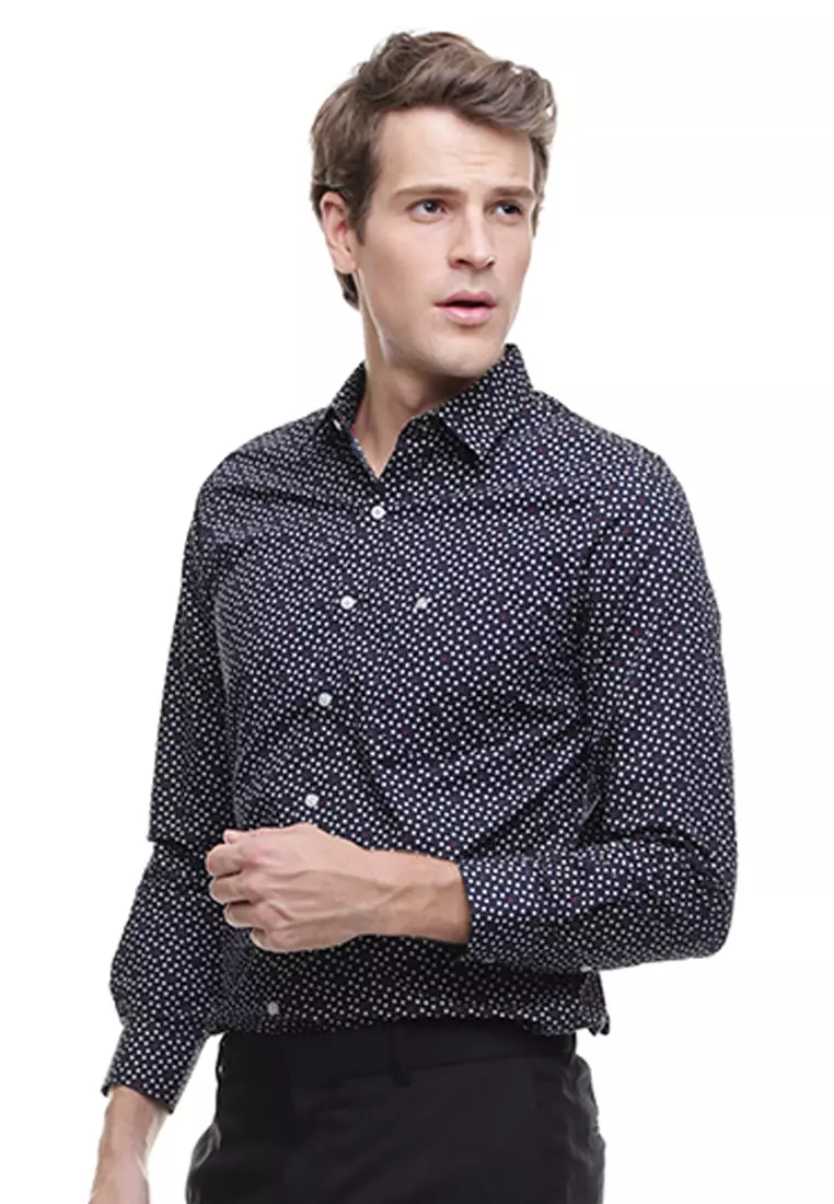 Johnwin - Kemeja Formal - Kemeja Pria - Kemeja Lengan Panjang - Hitam - FSH.650.W371.616.C L/S