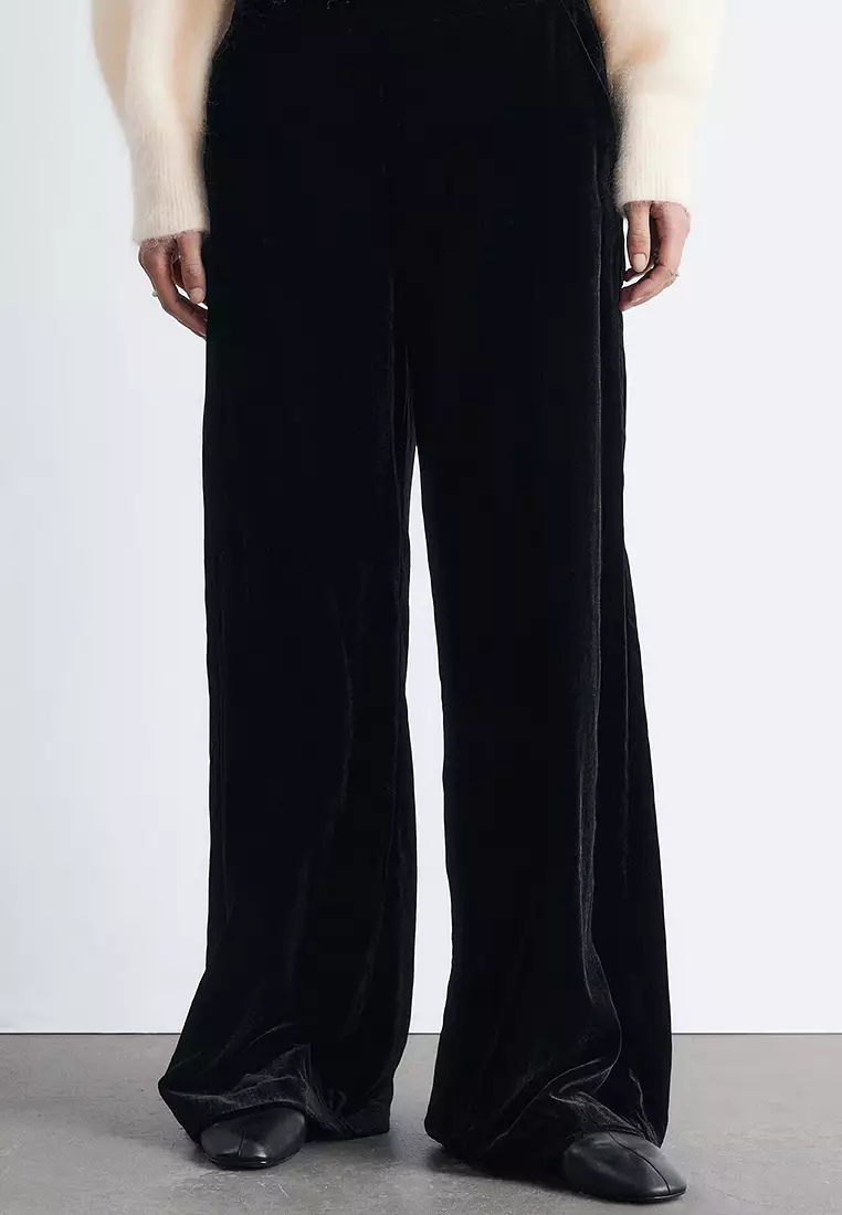Wide-Leg Velvet Trousers