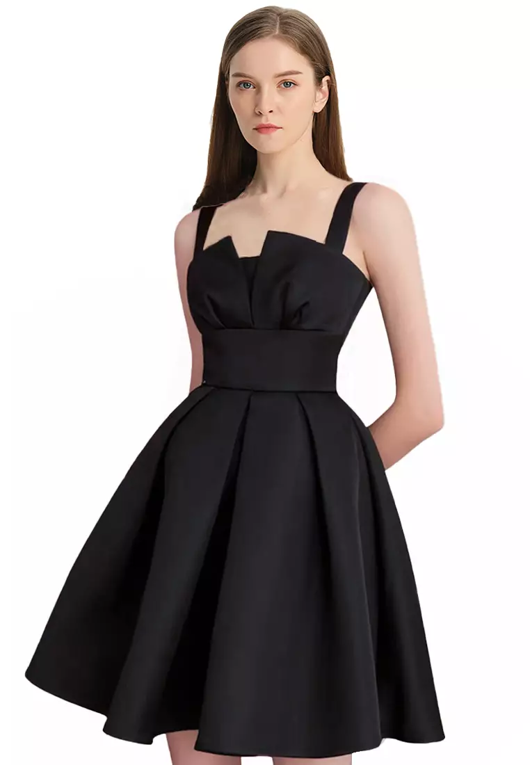 French Suspenders High Waist A Line One Piece Dress A22050504