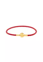 Buy HABIB HABIB Leather Bracelet Red with Round Button Brass Clasp ...