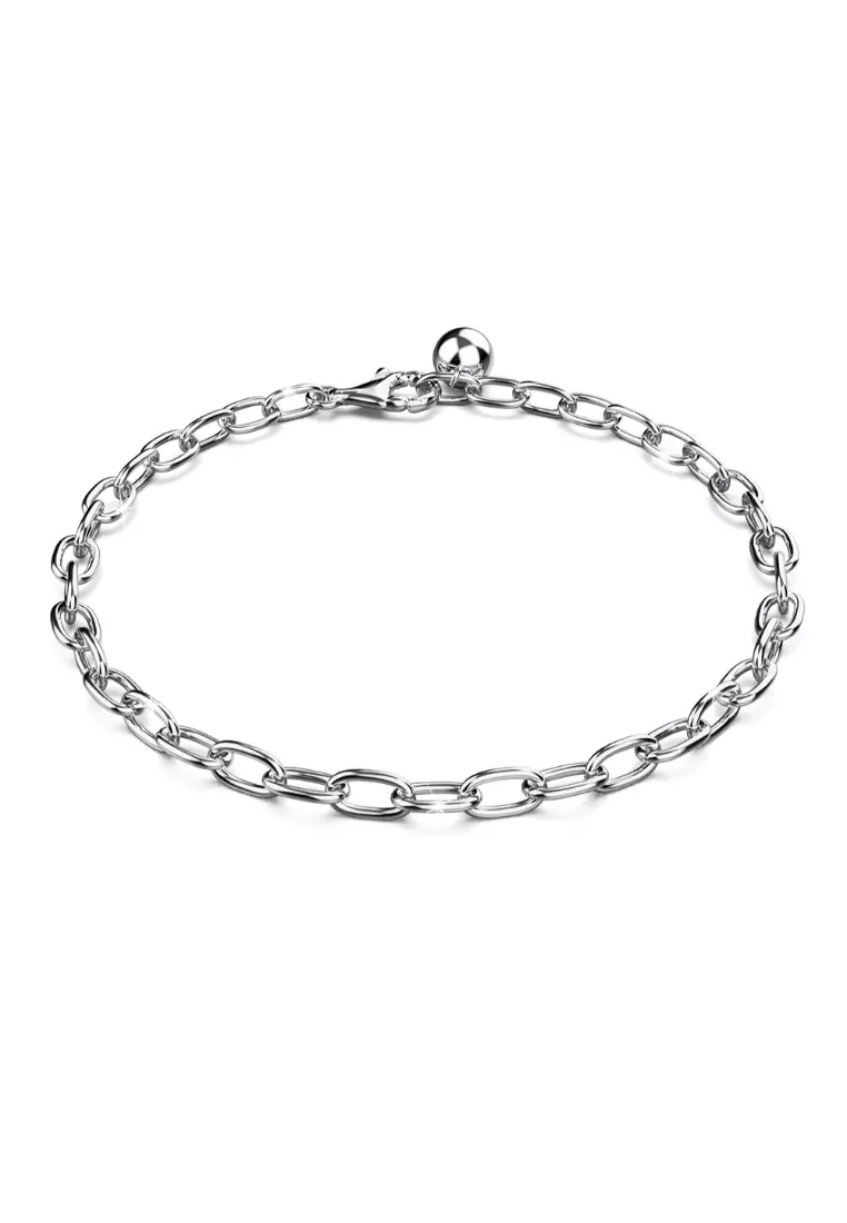 Solid 925 Sterling Silver Modest Cable Chain Bracelet