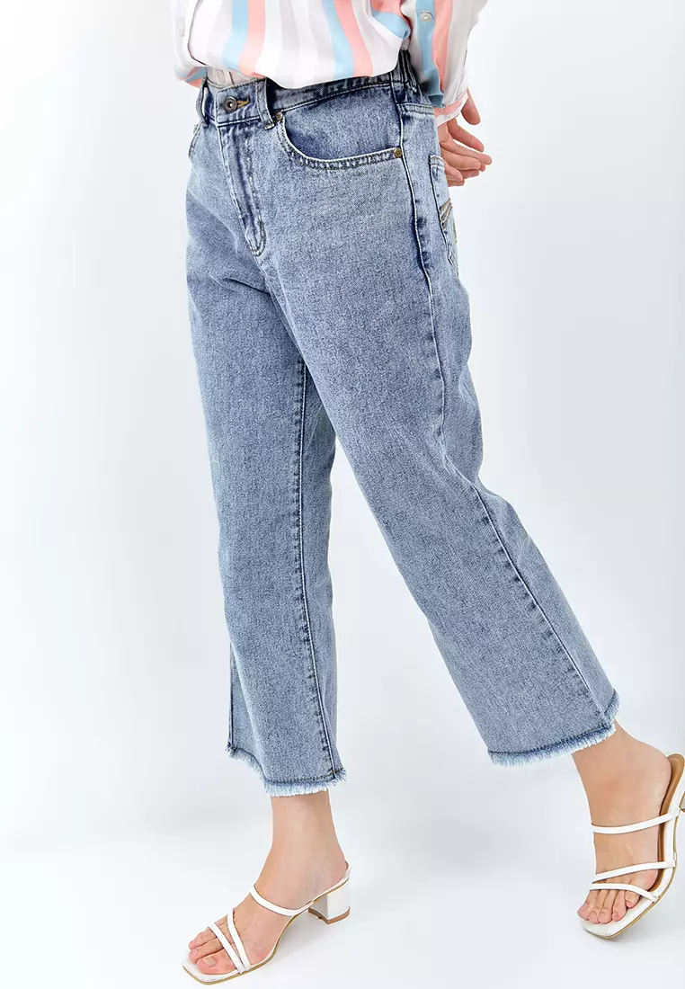 Ice Wash Cropped Jeans Unfinished 3803 (G.3803)