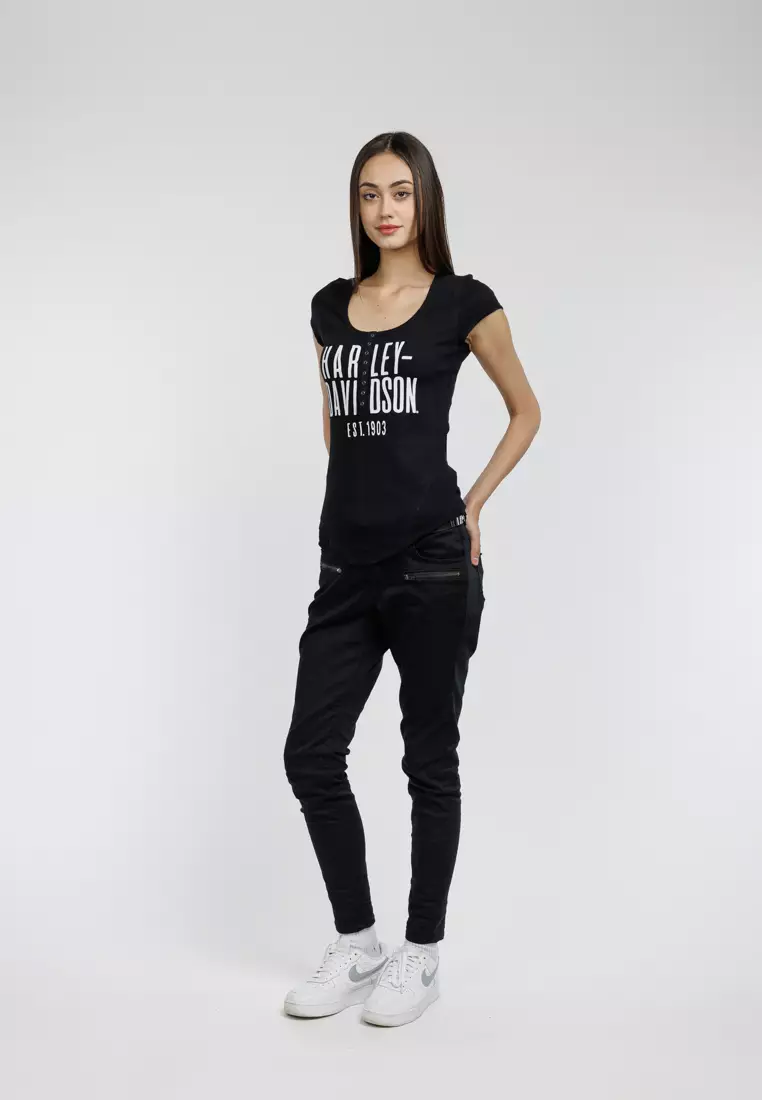 Harley-Davidson Cali Henley Knit Top