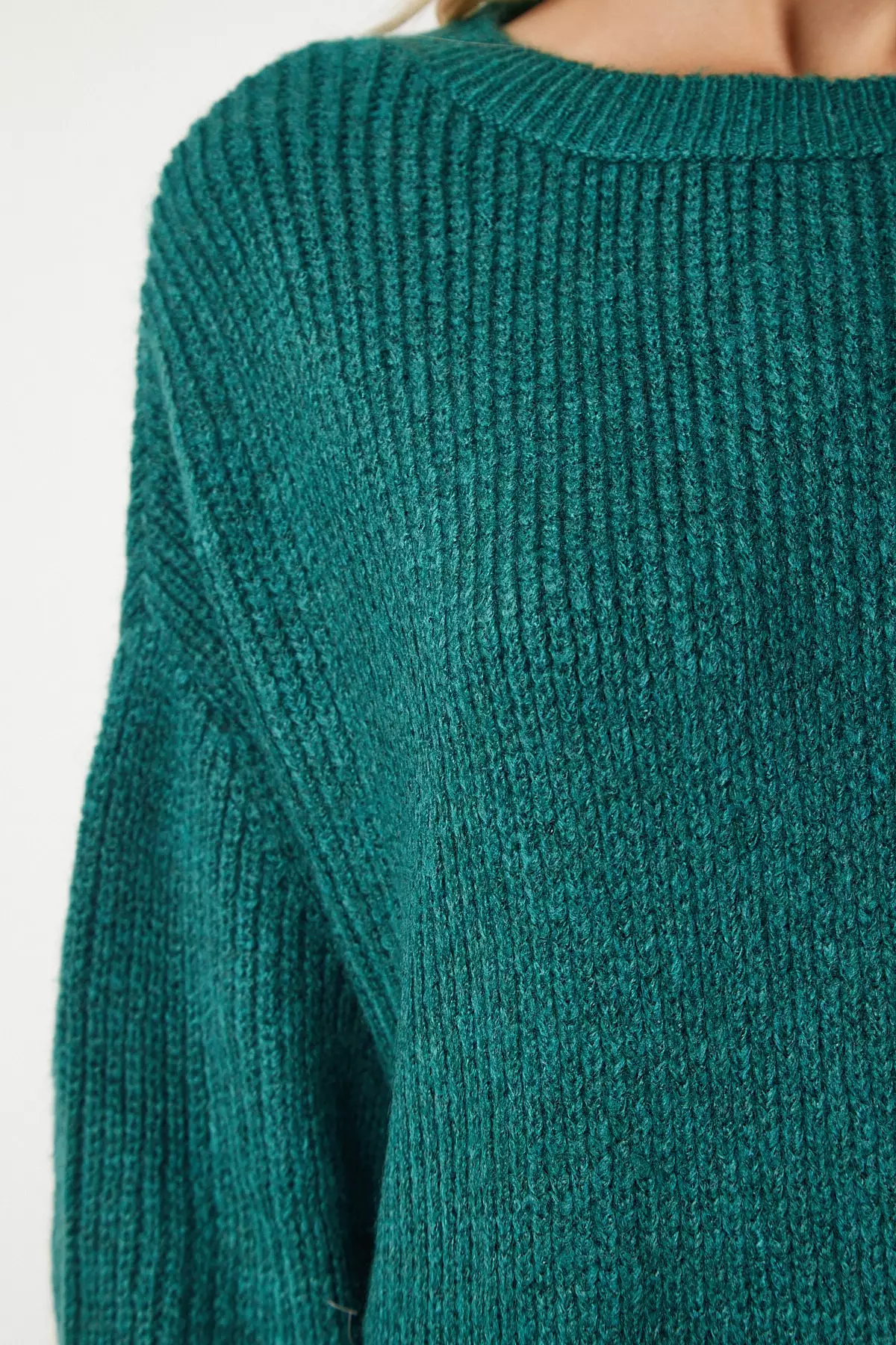 Buy Happiness Istanbul Emerald Green Oversize Long Basic Knitwear ...