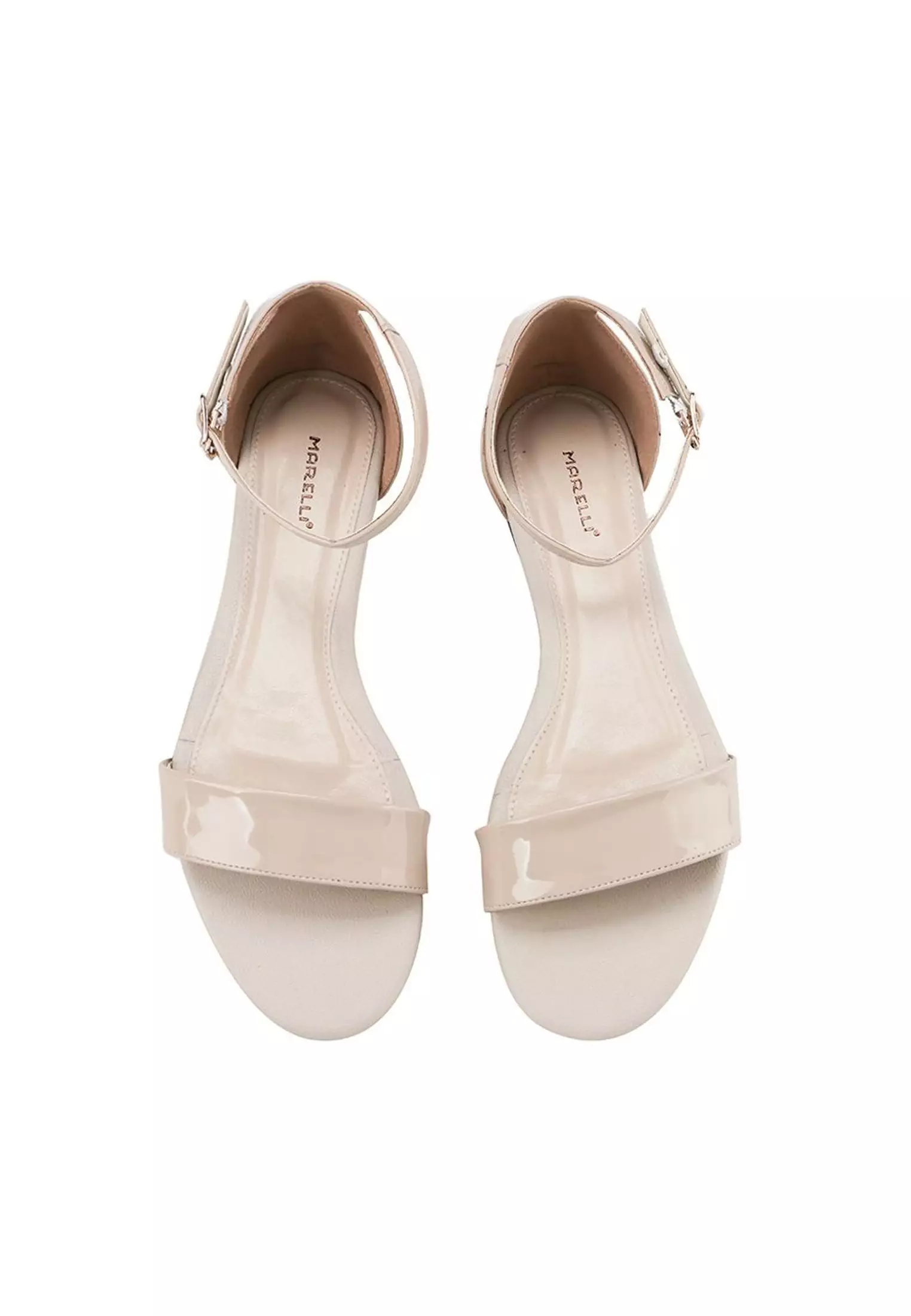 Miya Sandal wanita Flat Slip On - Cream patent