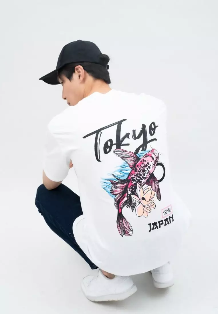 Houseofcuff T-shirt Kaos Putih Motif Tokyo Ikan Tersedia Size S-4XL