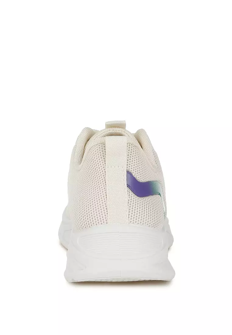 Contrasting Detail Lace-Up Sneakers in Beige