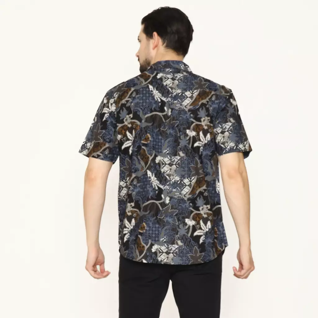 AMK Kemeja Batik Pria Lengan Pendek SHB Arthur S/S Black