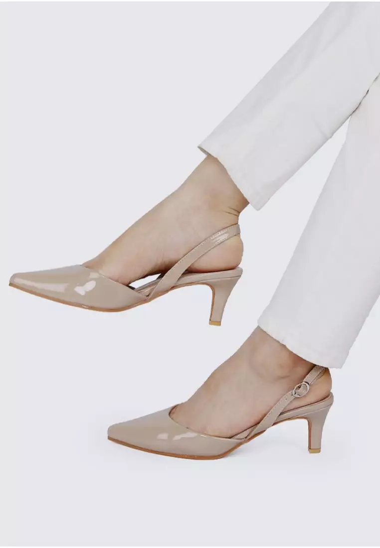 Vicky Comfy Heels In Almond