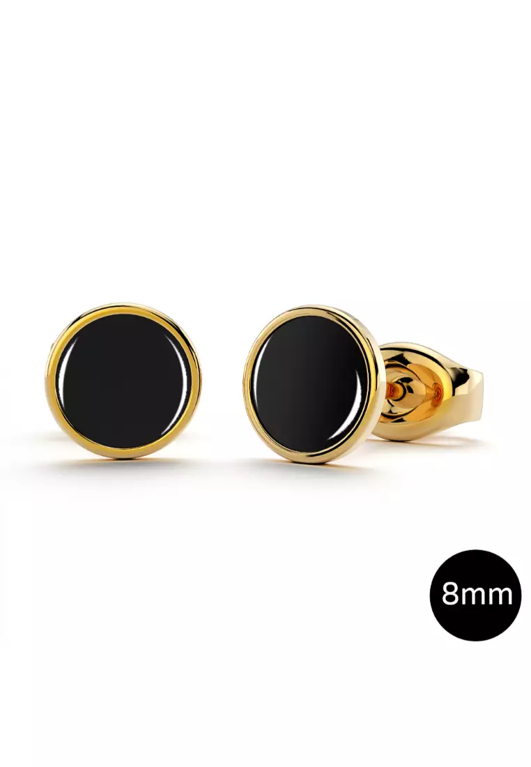 Mitch Stud Earrings in Gold 8mm