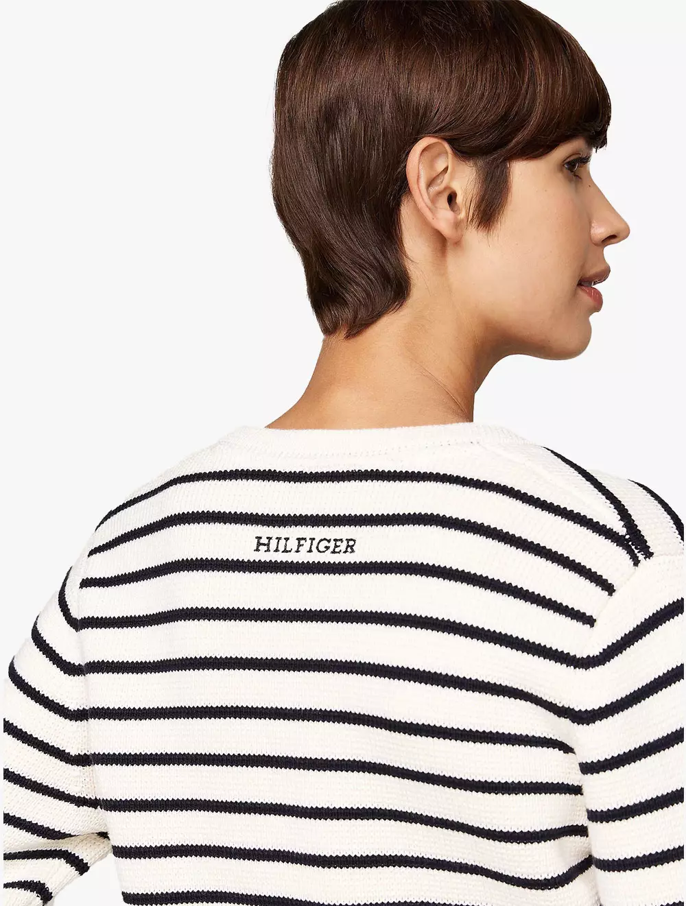 TOMMY HILFIGER - Breton Stripe Cardigan - White - White