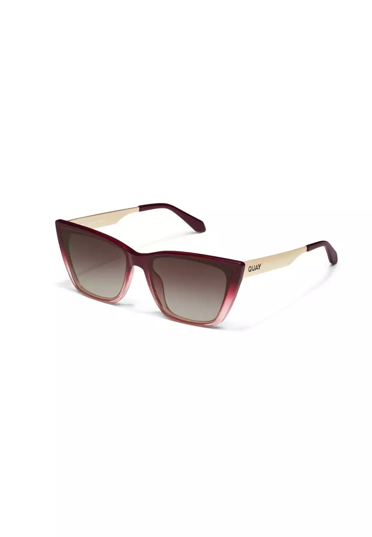 QUAY Call The Shots Remixed Sunglasses  - Rouge Ombre/Dark Brown