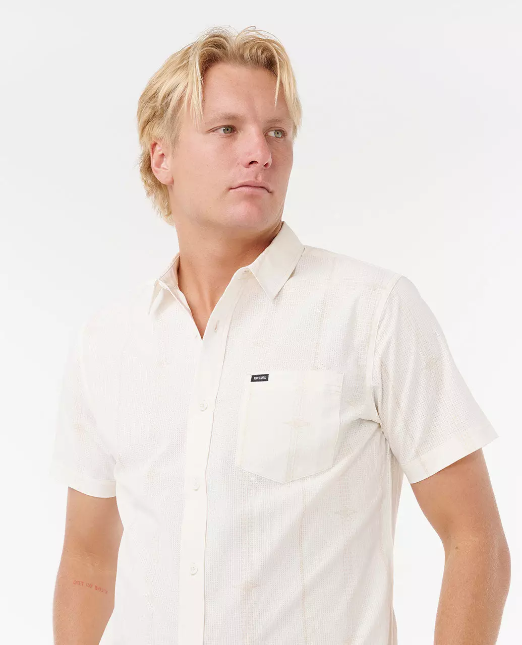 Rip Curl Men Fun Times Aerotech Short Sleeve Shirt - Bone