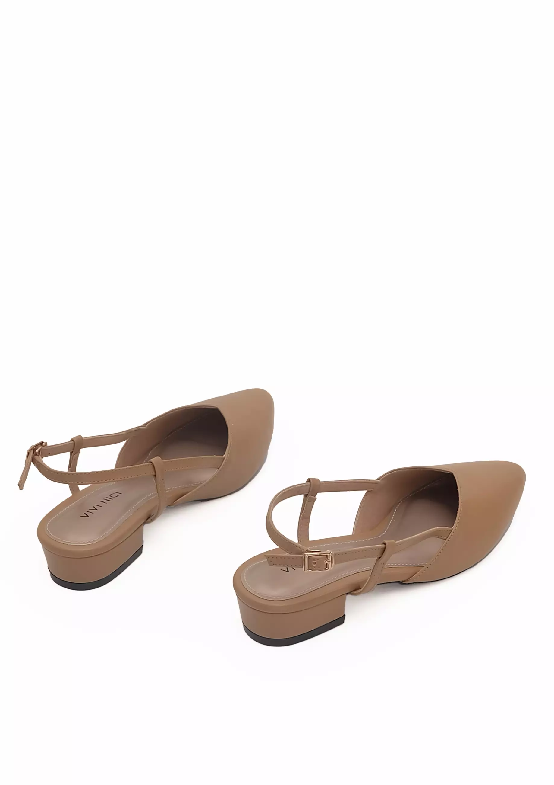 VIVI NICI - Xera Sepatu Sandal Mules Hak 3 cm Milk Coffee