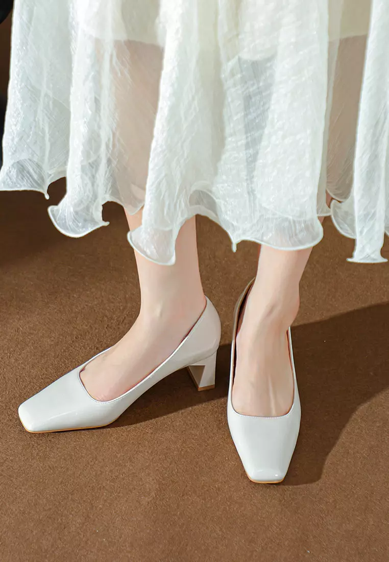 5CM Square Toe Patent Leather Pumps BY2355-3