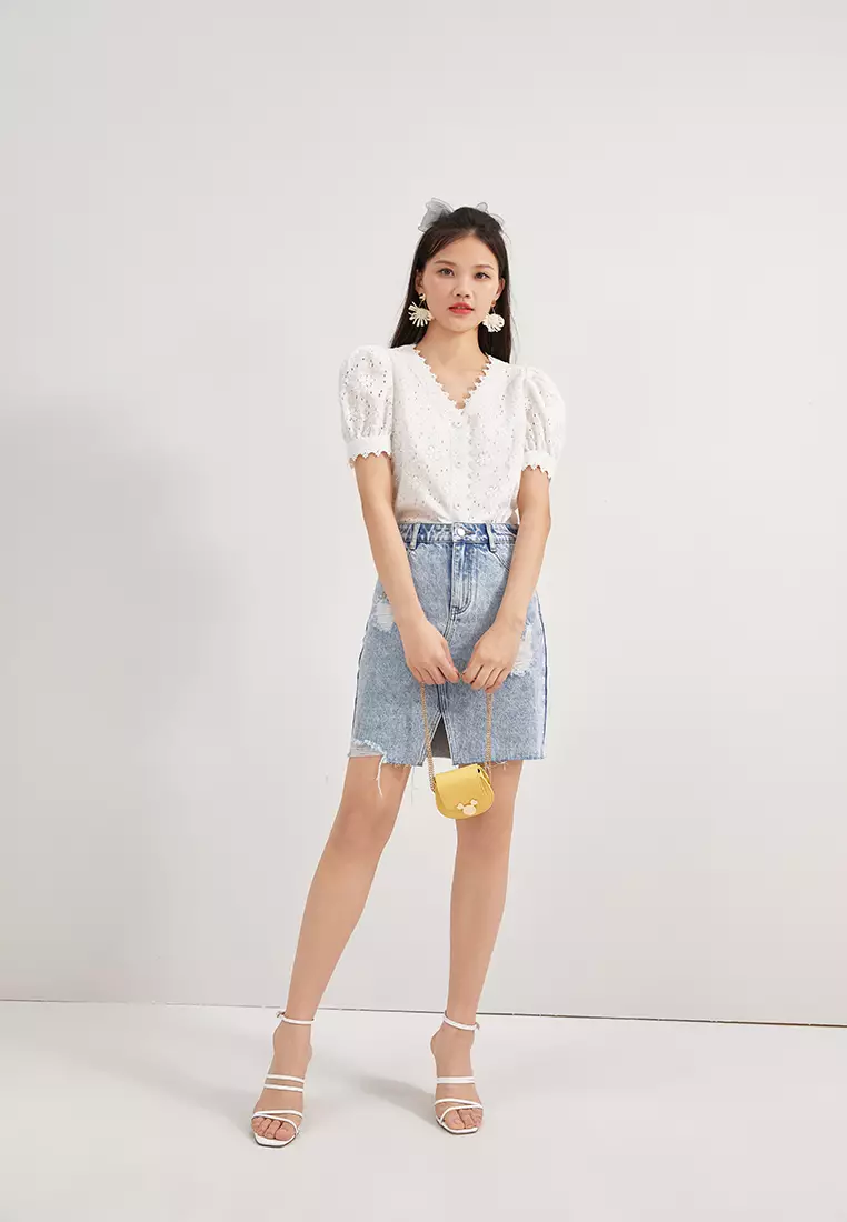 Short skirt cheap denim