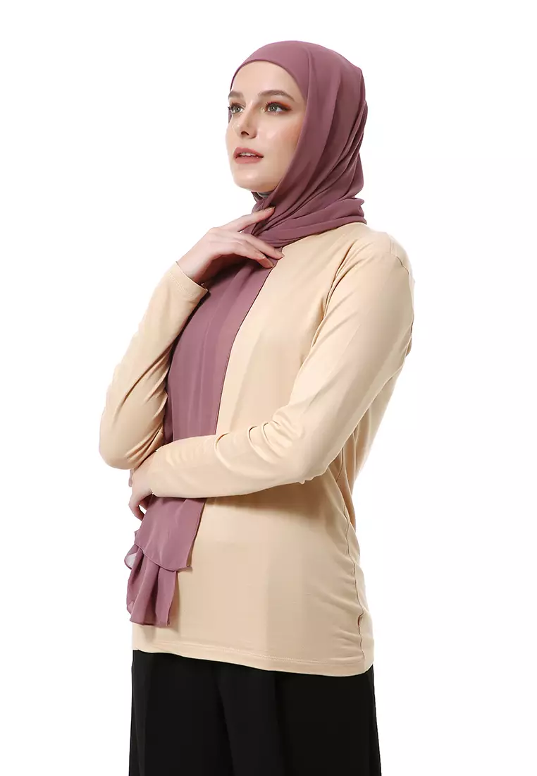 Zhalika Phasmina Motif Polos High Premium Quality - Rosewood