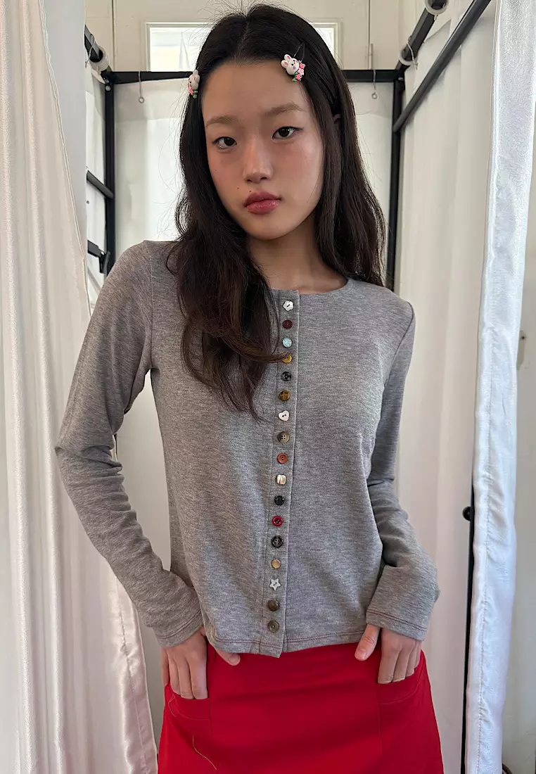Multi Button Angora Cardigan