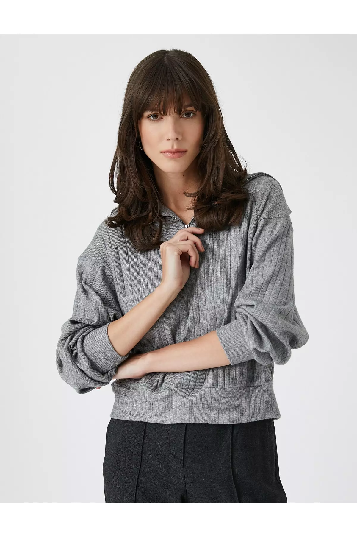 Buy KOTON Half Zip Stand Up Sweatshirt Online ZALORA Malaysia